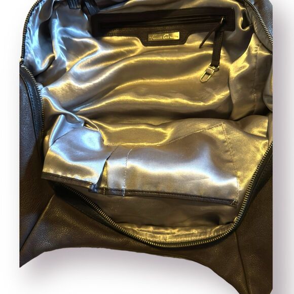 Kenneth Cole New York Leather Hobo Brown/Gray Satchel - Picture 7 of 9